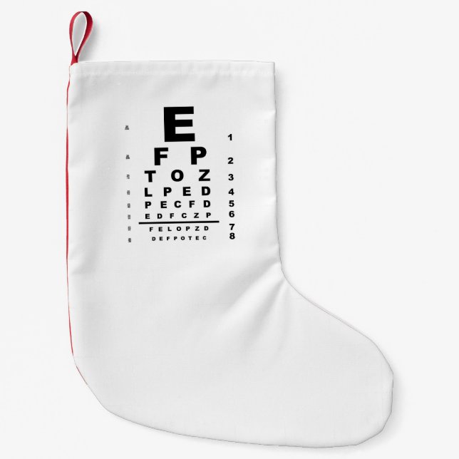 Eye Test Chart Exam Small Christmas Stocking (Front)