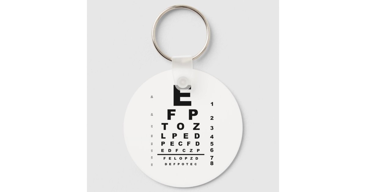 Test Card Keychain Eye Test Chart Keychain | Zazzle