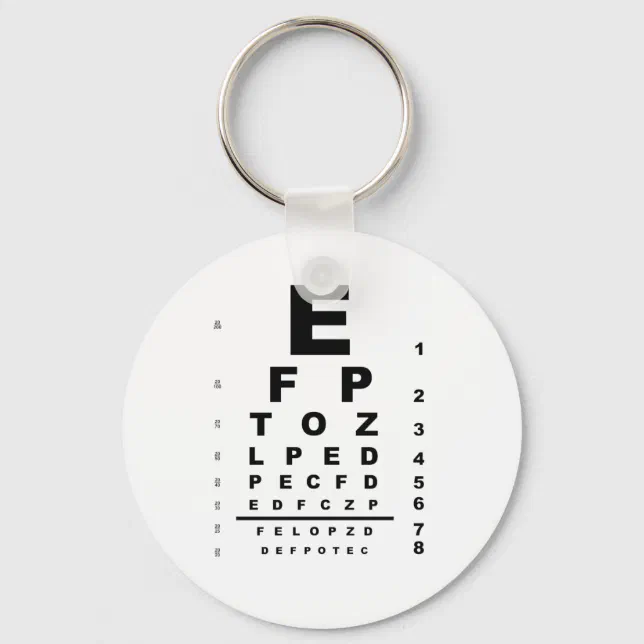 Eye Test Chart Keychain | Zazzle
