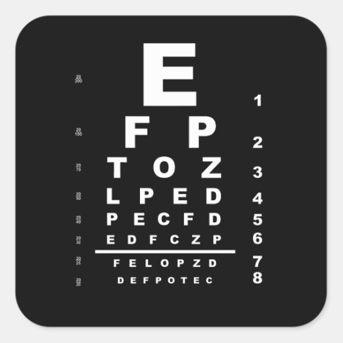 Eye Test Chart Square Sticker