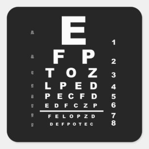 Eye Test Chart Square Sticker