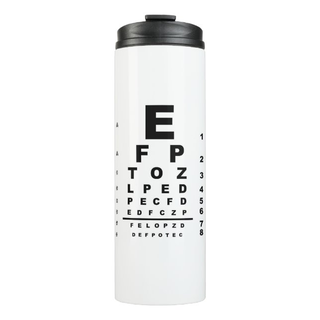 Eye Test Chart Thermal Tumbler (Front)