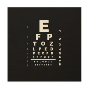 Eye Test Chart Wood Wall Art