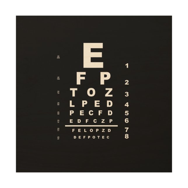 Eye Test Chart Wood Wall Art (Front)