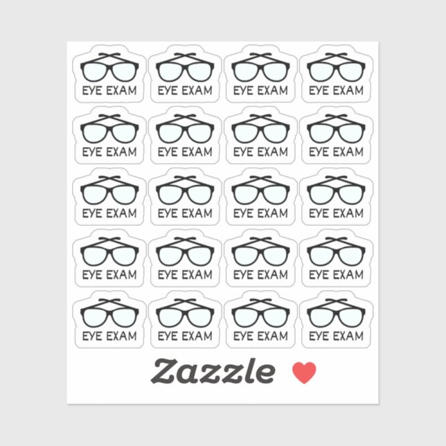 Eye Test Examination Optician Appointment Reminder Sticker (Sheet)