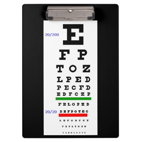 Eye Testing Chart Clipboard