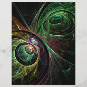 Eye to Eye Modern Fractal Green Gold Abstract Art  Flyer