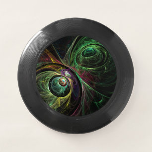 Eye to Eye Modern Fractal Green Gold Abstract Art  Wham-O Frisbee