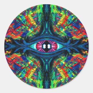 Eye Twisted and Trippy Painting Classic Round Sticker