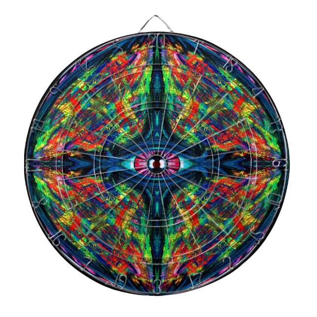 Eye Twisted and Trippy Painting Dart Board (Front)