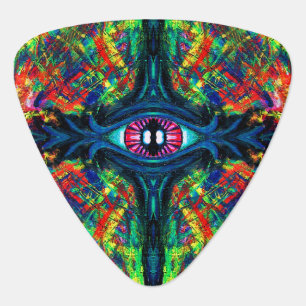 Eye Twisted and Trippy Painting Guitar Pick