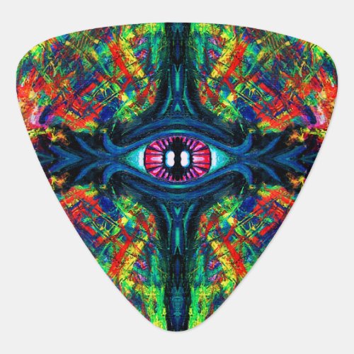 Eye Twisted and Trippy Painting Guitar Pick