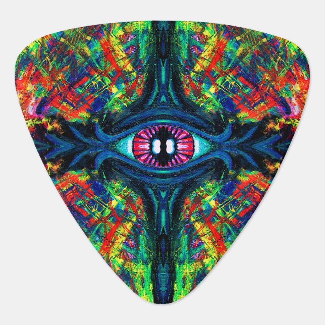 Eye Twisted and Trippy Painting Guitar Pick (Front)