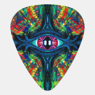 Eye Twisted and Trippy Painting Guitar Pick