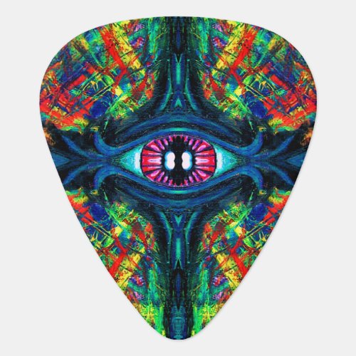 Eye Twisted and Trippy Painting Guitar Pick