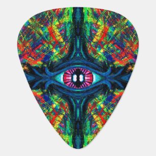 Eye Twisted and Trippy Painting Guitar Pick