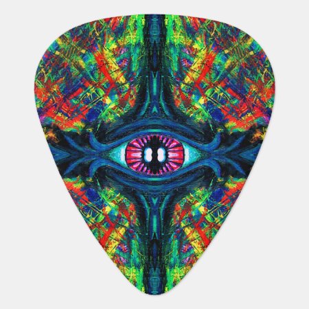 Eye Twisted And Trippy Painting Guitar Pick