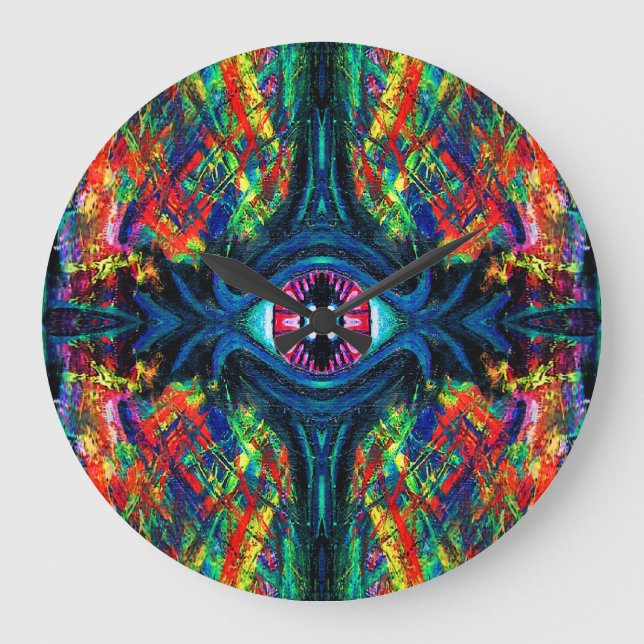 Eye Twisted and Trippy Painting Large Clock (Front)