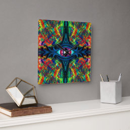 Eye Twisted and Trippy Painting Square Wall Clock