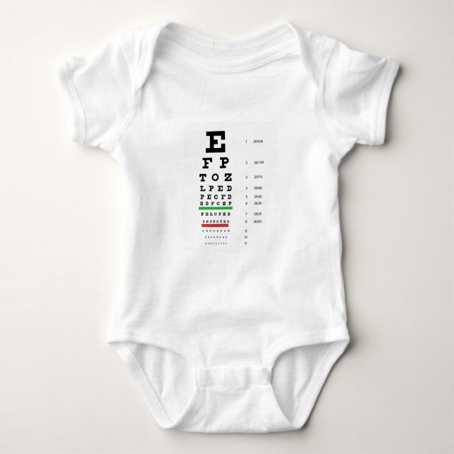 eye vision chart of Snellen for opthalmologist Baby Bodysuit (Front)