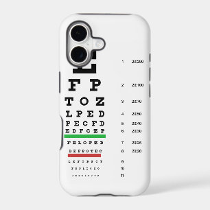 eye vision chart of Snellen for opthalmologist iPhone 17 Case