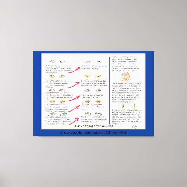 Eye vision exercises on Wrapped Canvas Print (Front)