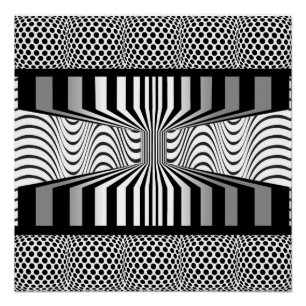 Eye Wall Op Art  Black and White Poster