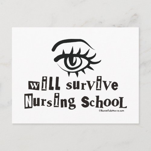 Eye will Survive Nursing School Postcard