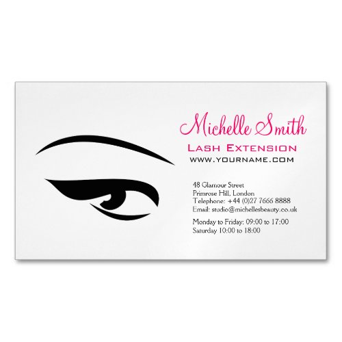 Eye with eyeliner lash extension branding magnetic business card