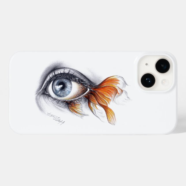 Eye with fish tail Surreal drawing art Case-Mate iPhone Case (Back (Horizontal))