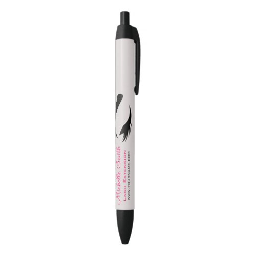 Eye with long lashes lash extension branding black ink pen
