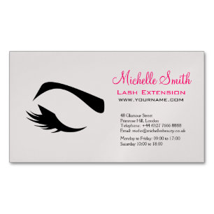 Eye with long lashes lash extension branding business card magnet