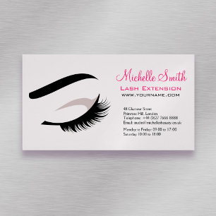 Eye with long lashes lash extension branding business card magnet