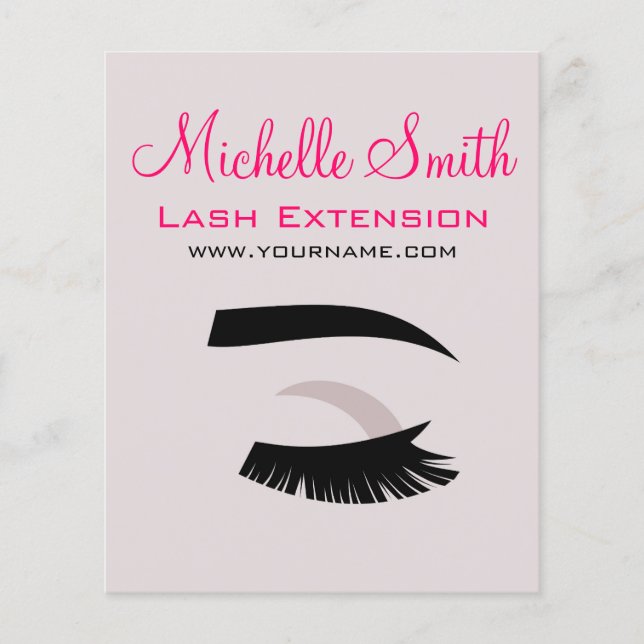 Eye with long lashes lash extension branding flyer (Front)