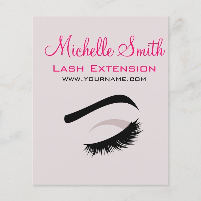 Eye with long lashes lash extension branding flyer (Front)