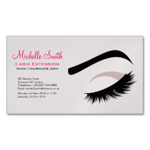 Eye with long lashes lash extension branding magnetic business card