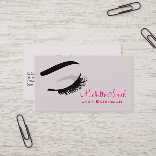 Eye with long lashes Lash Extension business card (Front/Back In Situ)