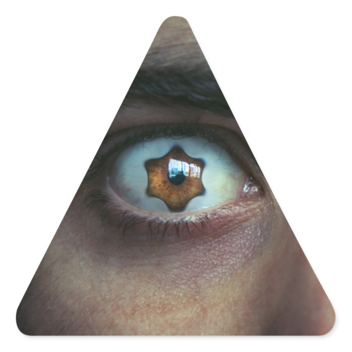 Eye with Star Shaped Iris Triangle Stickers