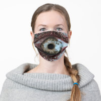 Gone Fishing Blue Pattern Adult Cloth Face Mask, Zazzle