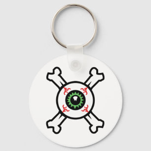 Eyeball and Crossbones for light backgrounds Keychain