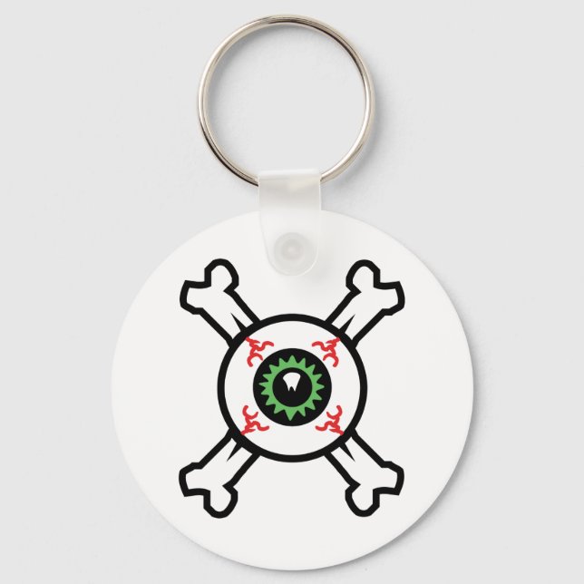 Eyeball and Crossbones for light backgrounds  Keychain (Front)