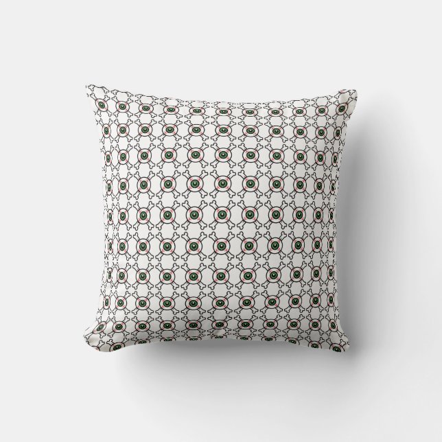 Eyeball and Crossbones (light backgrounds)  Throw Pillow (Front)