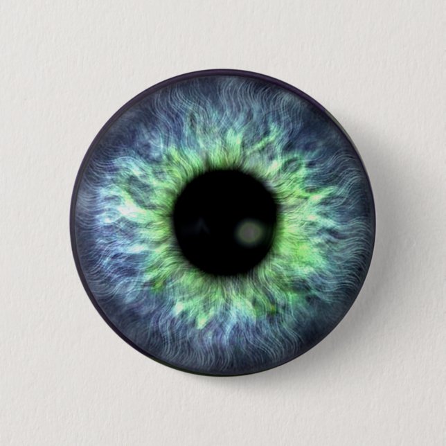 Eyeball Blue Green Gift Pretty Button (Front)