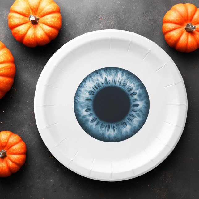 Eyeball blue iris eye funny prank joke Halloween Paper Plates (Eyeball blue iris eye funny prank joke Halloween Paper Plates)