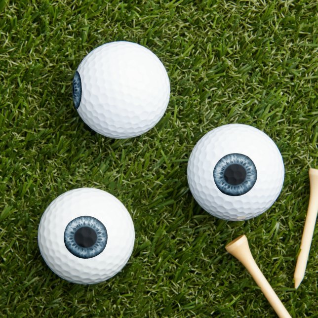 Eyeball blue iris eye funny prank joke novelty golf balls (Insitu Grass)