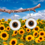 EYEBALL Brown Eyes Funny Earrings<br><div class="desc">Brown Eyeball by prettystrangeu.</div>