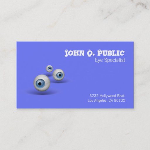 Customizable Eyeball Eye Specialist Business Card