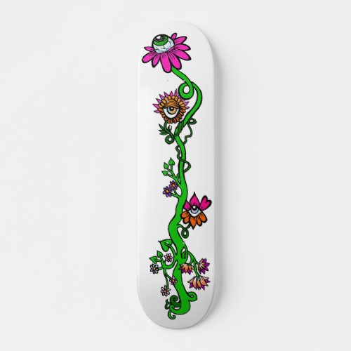 Eyeball Floral Custom Skateboard