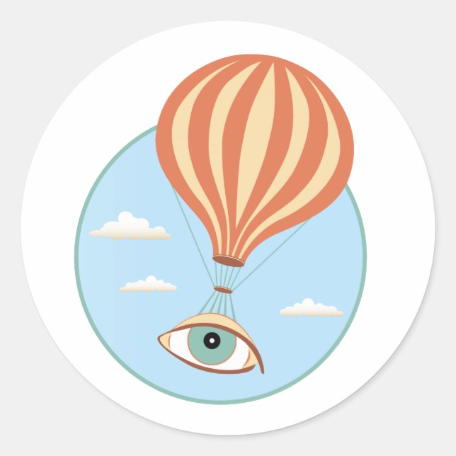 Eyeball Hot Air Balloon Sticker (Front)