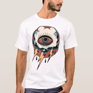 Eyeball lightening bolts tattoo design T-Shirt